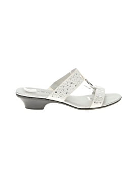 Sandales Slides Karen Scott – Cuir Blanc – Taille US 8 (M) – Talon Mi-haut – Neuf Sans Boîte