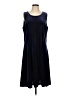 Susan Graver Solid Blue Casual Dress Size L - photo 1
