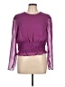 Express Outlet 100% Polyester Purple Long Sleeve Blouse Size L - photo 1