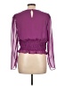 Express Outlet 100% Polyester Purple Long Sleeve Blouse Size L - photo 2