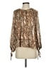 Parker Brown Long Sleeve Blouse Size S - photo 1