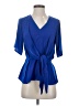 Miami 100% Polyester Blue Short Sleeve Blouse Size XS - photo 1
