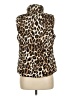 Lands' End 100% Polyester Animal Print Gold Faux Fur Vest Size 7 - photo 2