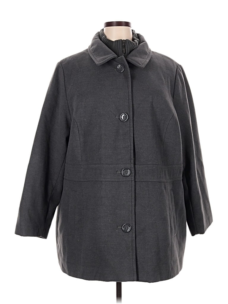 Pre-owned Liz Claiborne Coat In Gray