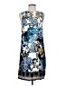 Warehouse 100% Viscose Graphic Blue Cocktail Dress Size UK 8 / US 4 - photo 1