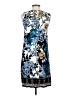 Warehouse 100% Viscose Graphic Blue Cocktail Dress Size UK 8 / US 4 - photo 2