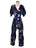 Gap 100% Rayon Floral Blue Jumpsuit Size 4 - photo 1