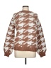 Line & Dot Houndstooth Brown Pullover Sweater Size M - photo 1
