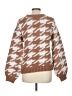 Line & Dot Houndstooth Brown Pullover Sweater Size M - photo 2