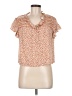 MONTE 100% Rayon Orange Short Sleeve Blouse Size M - photo 1