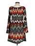 Rouge 100% Polyester Chevron-herringbone Teal Casual Dress Size 0 - photo 2