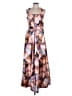 Kay Unger 100% Polyester Print Brown Pink Cocktail Dress Size 10 - photo 1