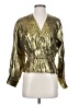 Joie Metallic Gold Long Sleeve Blouse Size XS - photo 1