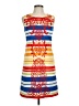 Tabitha 100% Acetate Graphic Blue Casual Dress Size 10 - photo 1