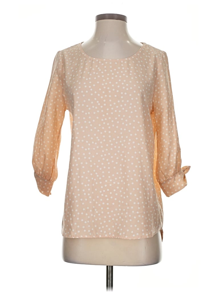 Pre-owned Les Amis 3/4 Sleeve Blouse In Tan