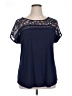 Faith and Joy 100% Polyester Blue Short Sleeve Blouse Size XL - photo 1