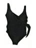Unbranded Solid Black One Piece Swimsuit Size L - photo 1