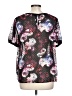 Torrid Floral Polka Dots Black Short Sleeve Blouse Size Lg Plus (0) - photo 2