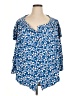 Steve Madden Blue Short Sleeve Blouse Size 16 - photo 1