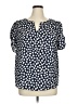 Maison d' Amelie 100% Polyester Blue Short Sleeve Blouse Size XL (estimated) - photo 1
