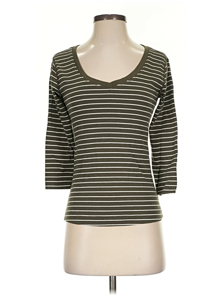 Pre-owned Three Dots 3/4 Sleeve T-shirt In Green