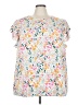Shein Curve Floral White Short Sleeve Blouse Size 22 Plus (5) - photo 1