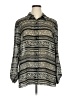 Perceptions 100% Polyester Paisley Silver Long Sleeve Blouse Size 16w - photo 1