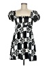 Zara Basic 100% Polyester Argyle Black Casual Dress Size M - photo 1