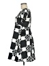 Zara Basic 100% Polyester Argyle Black Casual Dress Size M - photo 5
