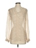E3 by Etcetera 100% Silk Ivory Long Sleeve Silk Top Size 2 - photo 1