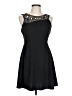 Mustard Seed 100% Polyester Solid Black Cocktail Dress Size L - photo 1