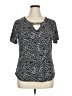 Adrienne Vittadini Black Short Sleeve Top Size XL - photo 1