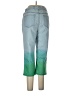 K. Jordan Color Block Teal Jeans Size 12 - photo 2