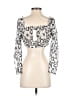 Topshop Silver 3/4 Sleeve Top Size 4 - photo 2