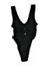 Assorted Brands Stripes Black One Piece Swimsuit Size S - photo 1