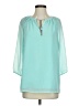 Calvin Klein 100% Polyester Teal 3/4 Sleeve Blouse Size XS - photo 1