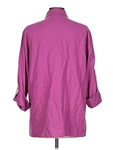 JM Collection 3/4 Sleeve Button-Down Shirt (view 2)