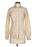 Ann Taylor 100% Cotton Stripes Ivory Long Sleeve Button-Down Shirt Size 2 - photo 1
