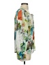 Leifsdottir 100% Silk Print Ivory Green Long Sleeve Silk Top Size 0 - photo 4