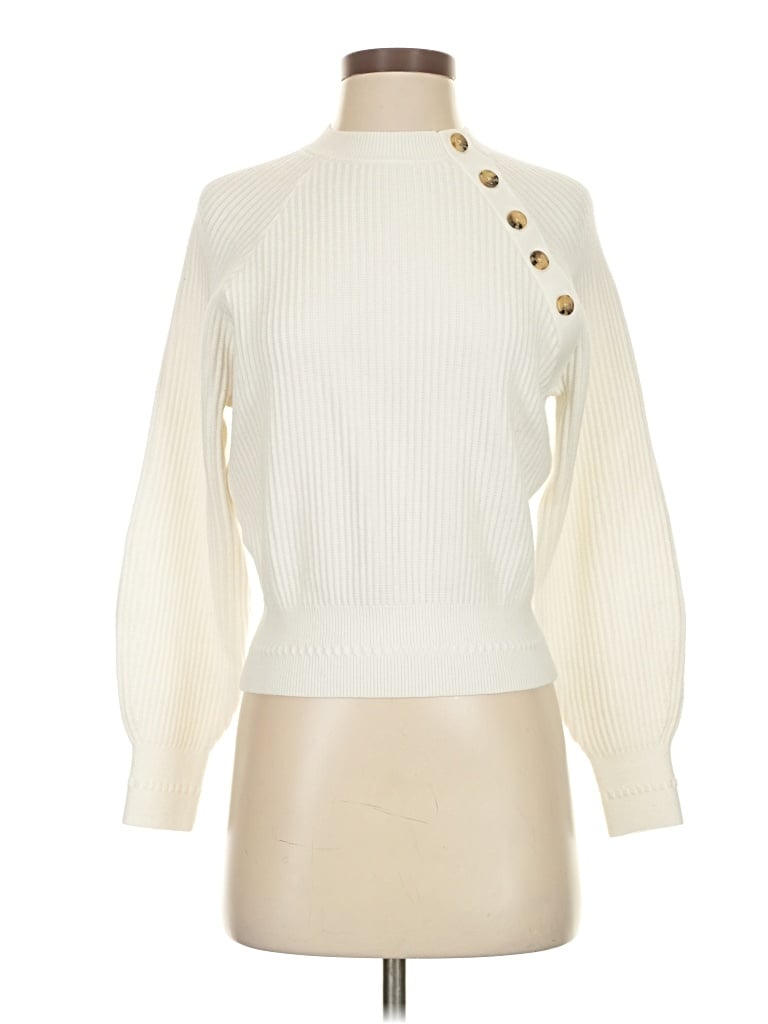 Pre-owned Ann Taylor Turtleneck Sweater In White