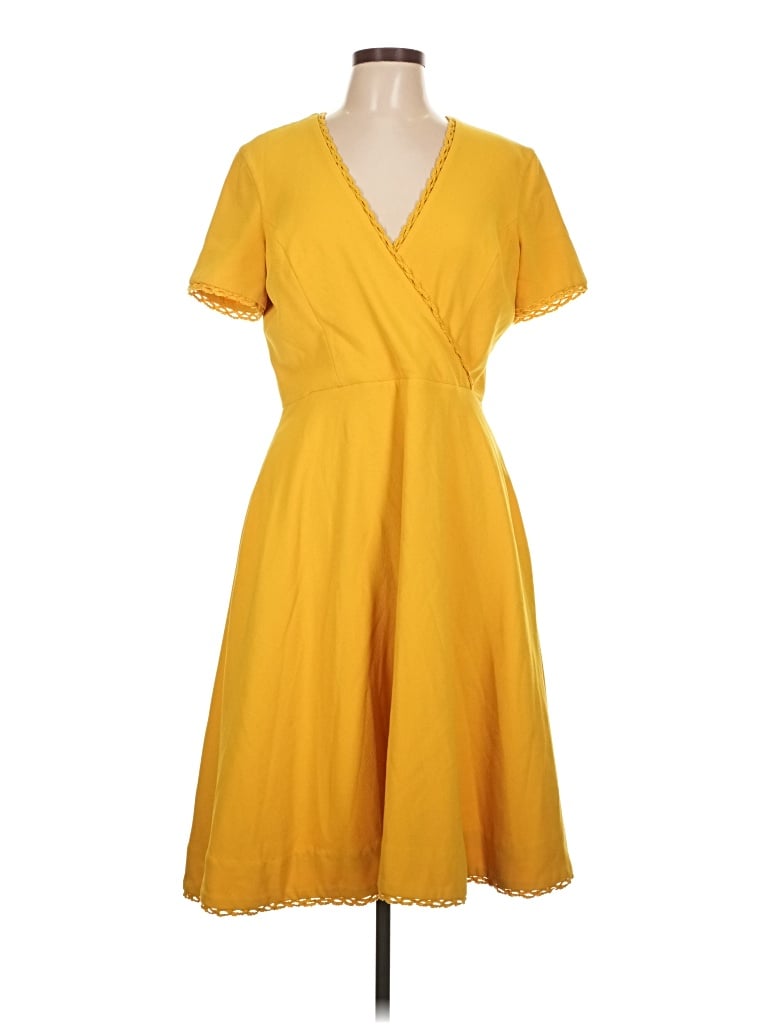 Pre-owned Dress The Population Casual Dress In Yellow