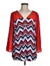 Tacera 100% Polyester Red 3/4 Sleeve Blouse Size M - photo 1