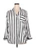 Assorted Brands Stripes Silver 3/4 Sleeve Button-Down Shirt Size 2X - photo 1