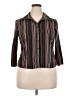 Covington Stripes Brown 3/4 Sleeve Blouse Size 18 (petite) - photo 1