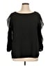 Saks Fifth Avenue 100% Polyester Black 3/4 Sleeve Blouse Size XL - photo 1