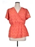 Lane Bryant 100% Polyester Orange Short Sleeve Blouse Size 14 - 16 Plus - photo 1