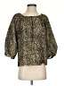Talbots Animal Print Gold 3/4 Sleeve Blouse Size S - photo 1