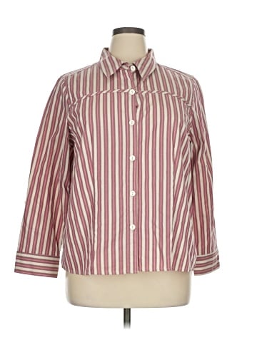 Christopher & Banks 3/4 Sleeve Button-Down Shirt (view 1)