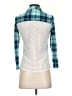 No Boundaries 100% Polyester Plaid Teal 3/4 Sleeve Blouse Size S - photo 2