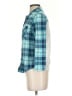 No Boundaries 100% Polyester Plaid Teal 3/4 Sleeve Blouse Size S - photo 5